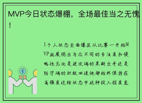 MVP今日状态爆棚，全场最佳当之无愧！